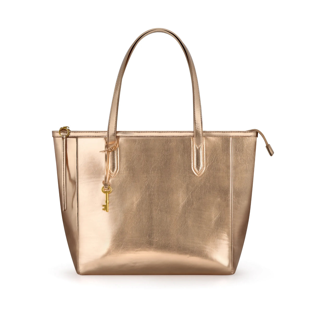 Gold | Madison 16L metallic gold women's zip tote, three-quarter view