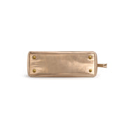 Gold | Madison metallic gold tote reinforced bottom with metal feet