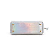 Holographic | Madison holographic tote reinforced bottom with metal feet