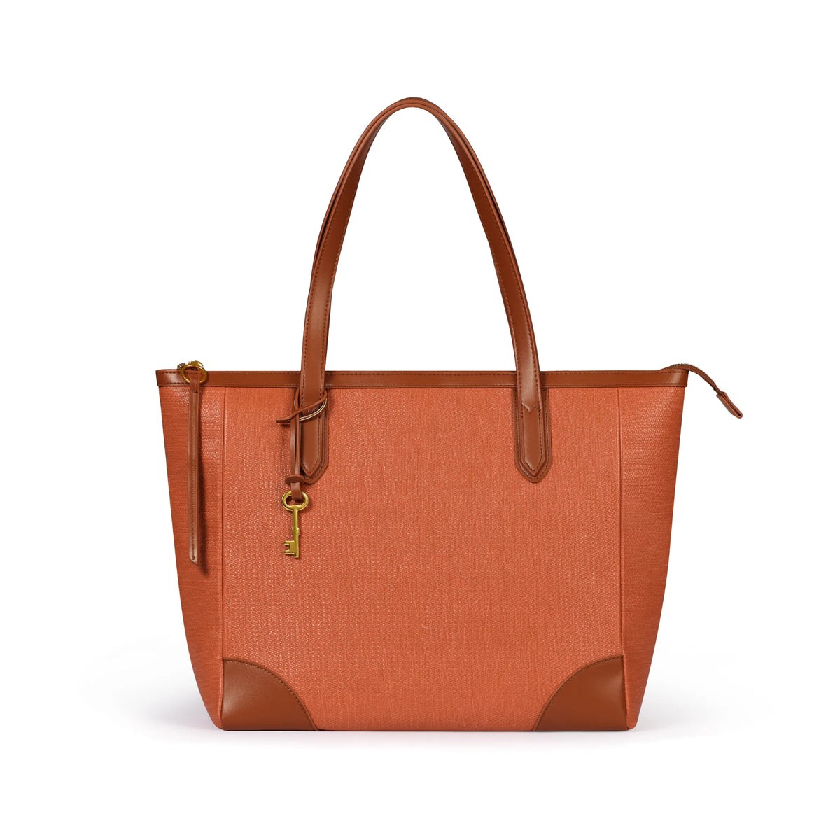 Orange | Madison women's orange PU leather tote bag, front view