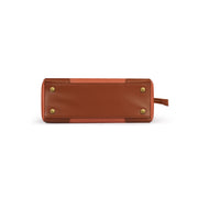Orange | Madison orange tote bag reinforced bottom with metal feet