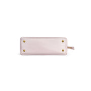 Pink | Madison pearlescent pink tote reinforced bottom with metal feet