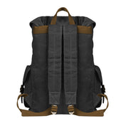 Black | Black canvas rucksack adjustable rear straps