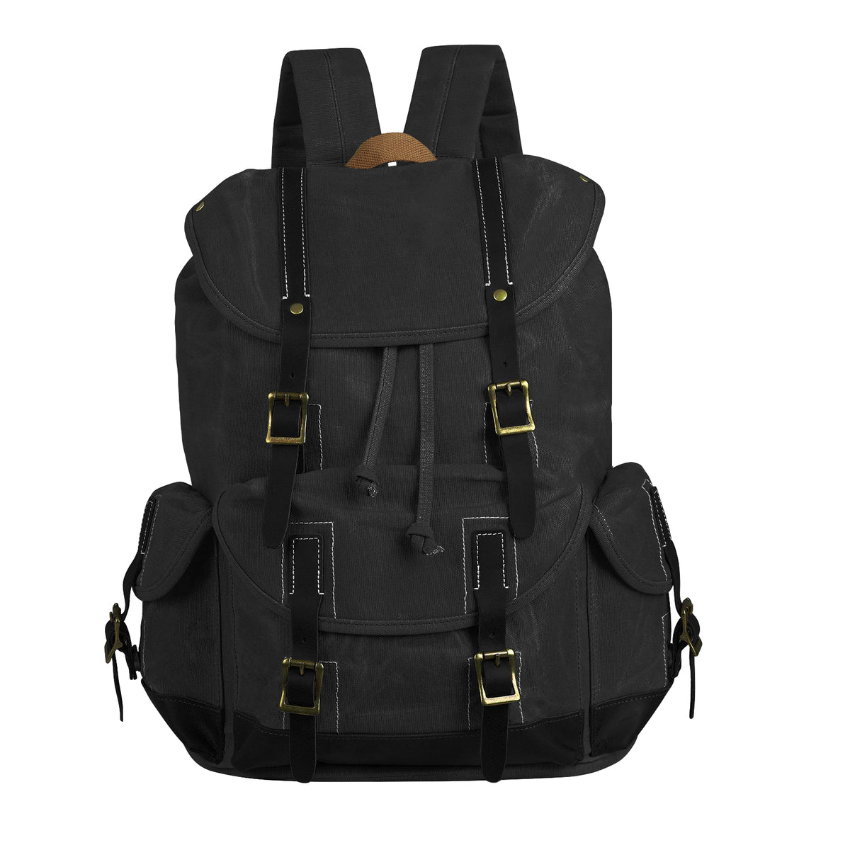 Black | Ranger 14L black waxed canvas laptop backpack