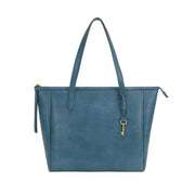Dark Blue | Madison 16L dark blue women's zip tote bag, rear view