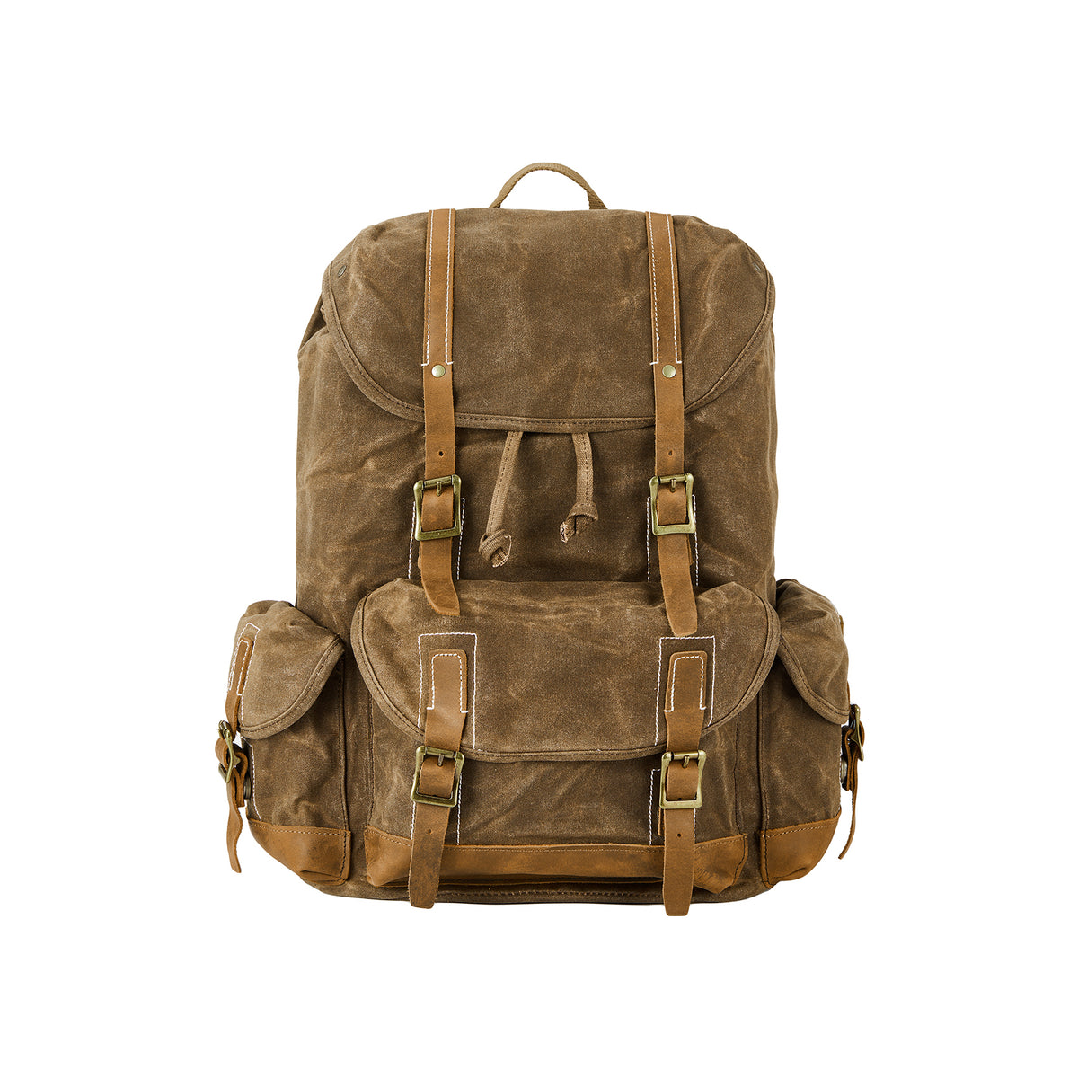Coffee | Ranger 14L vintage canvas backpack front view
