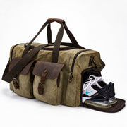Light Brown | Light brown travel duffel with separate side shoe compartment