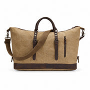Brown | Voyager brown oversized travel duffel side view