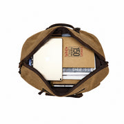 Brown | Voyager brown 50L waxed canvas travel duffel front view