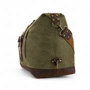 Green | Voyager green oversized travel duffel side view