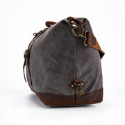 Gray | Voyager gray oversized travel duffel side view
