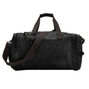Black | Atlas black waxed canvas travel duffel rear view
