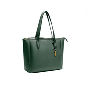 Green | Madison 16L dark green women's zip tote, three-quarter view