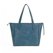Dark Blue | Madison women's dark blue PU leather tote bag, front view