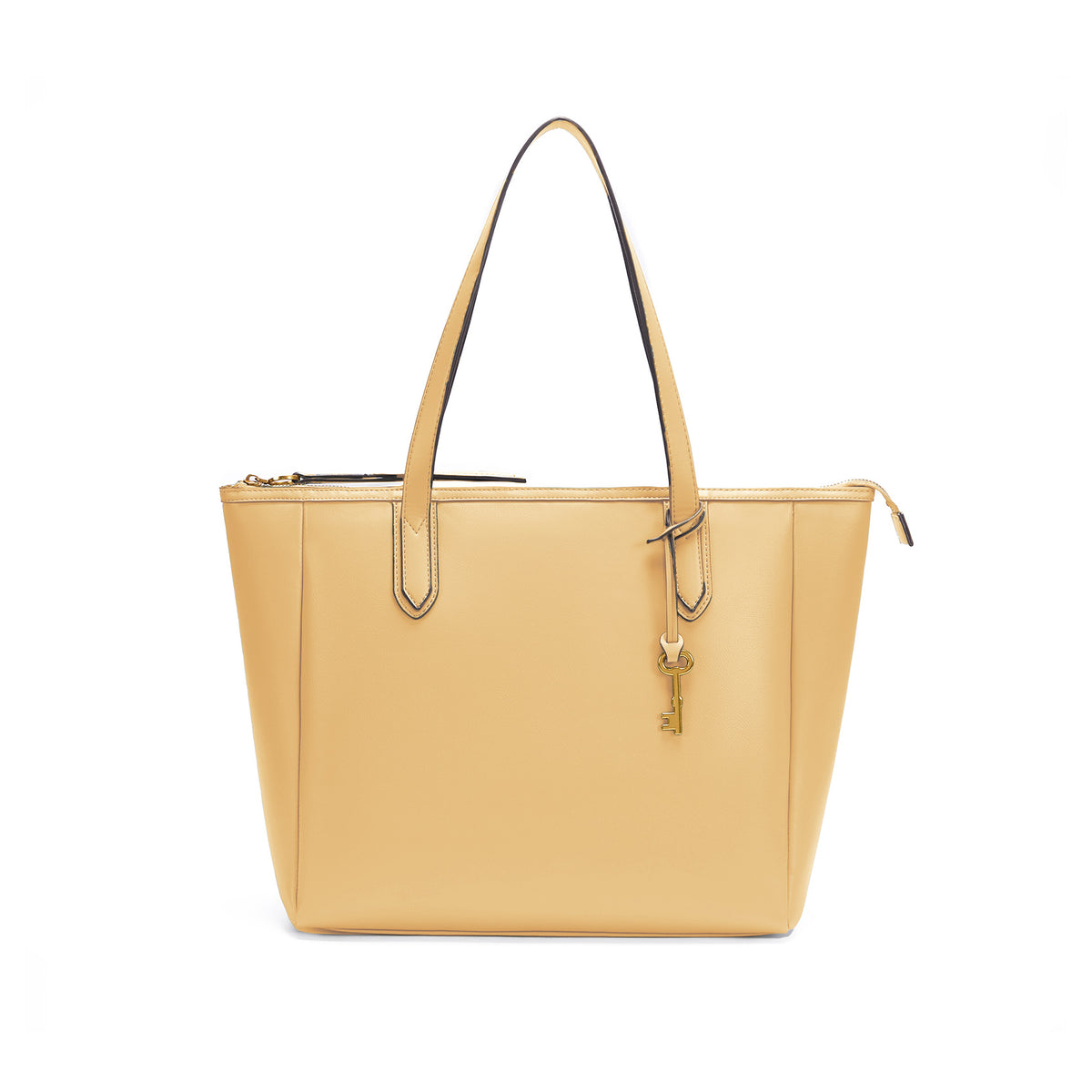 Yellow | Madison women's yellow PU leather tote bag, front view