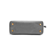 Gray | Madison gray tote bag reinforced bottom with metal feet