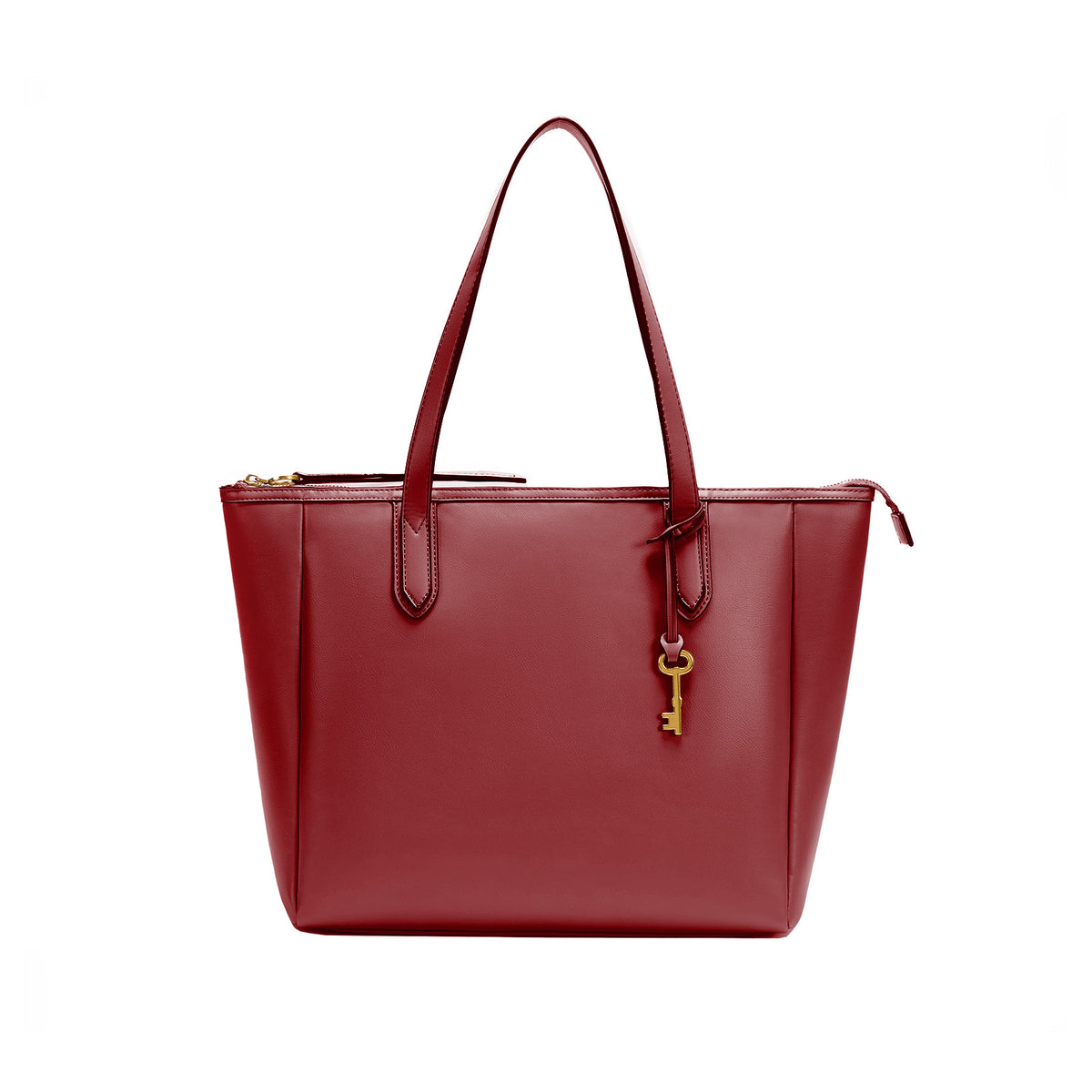 Red | Madison women's red PU leather tote bag, front view