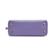 Purple | Madison purple tote bag reinforced bottom with metal feet