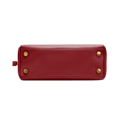 Red | Madison red tote bag reinforced bottom with metal feet