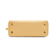 Yellow | Madison yellow tote bag reinforced bottom with metal feet