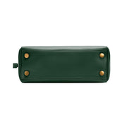 Green | Madison dark green tote reinforced bottom with metal feet