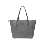 Gray | Madison 16L gray women's zip tote bag, rear view