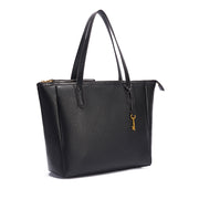 Black | Madison 16L black women's zip tote, three-quarter view