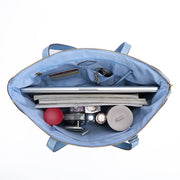 Aqua | Madison aqua tote bag with organized interior compartments
