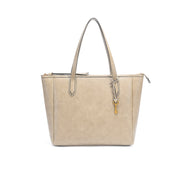 Light Gold | Madison light gold zip tote bag, three-quarter view