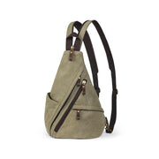 Brown | Atlas brown 3-in-1 canvas sling backpack front view