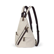 White | Atlas white 3-in-1 canvas sling backpack front view