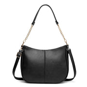 Black | Harper black faux leather convertible hobo shoulder bag