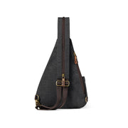 Gray | Atlas gray canvas 3-in-1 sling backpack side view