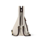 White | Atlas white convertible canvas backpack rear view with adjustable straps