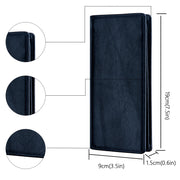 Blue | Hudson blue leather wallet dimensions 7.5 by 3.5 by 0.6 inches
