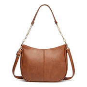 Brown | Harper brown faux leather convertible hobo shoulder bag