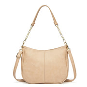 Yellow | Harper light yellow faux leather convertible hobo shoulder bag
