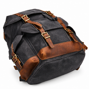 Gunmetal | Ranger gunmetal waxed canvas backpack top view