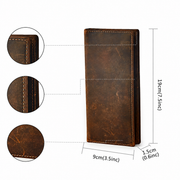 Dark Brown | Hudson dark brown leather wallet dimensions 7.5 by 3.5 by 0.6 inches