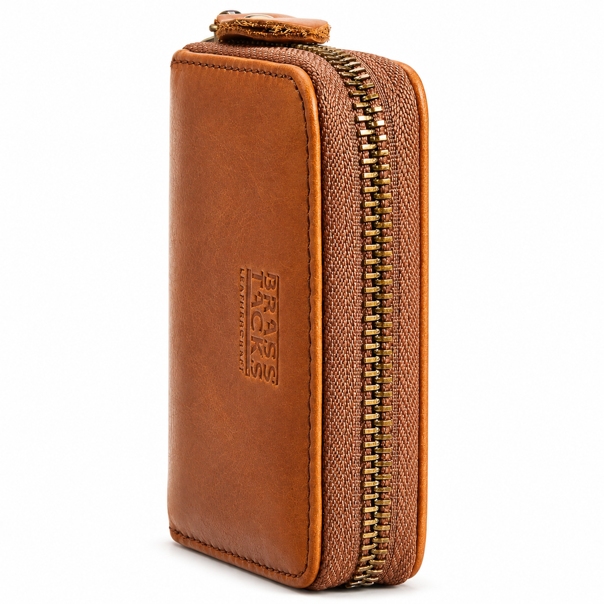 Yellow | Yellow leather zip card wallet side profile