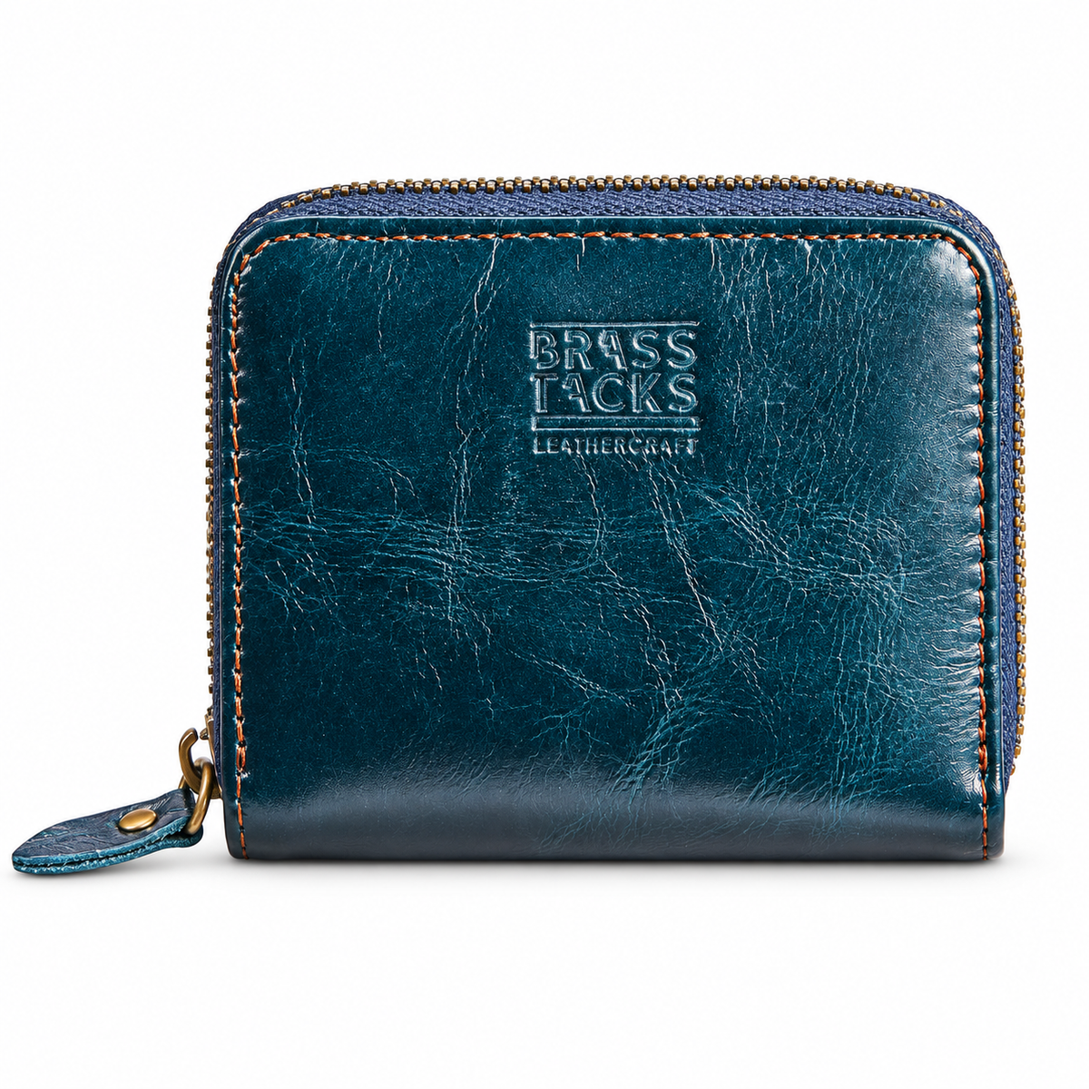 Blue | Camden RFID blue full-grain leather card wallet