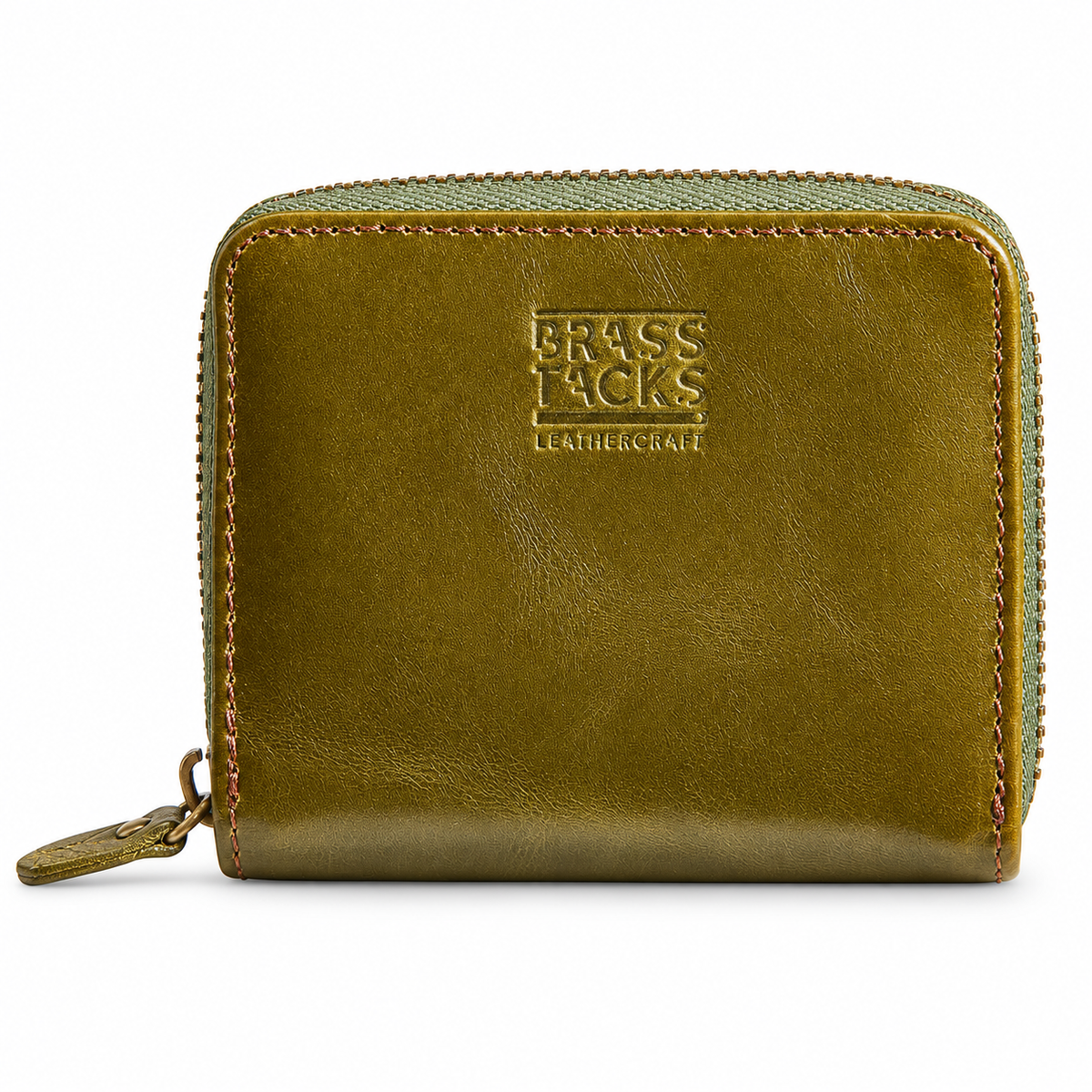 Green | Camden RFID green full-grain leather card wallet