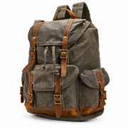 Cognac | Cognac vintage laptop backpack three-quarter view
