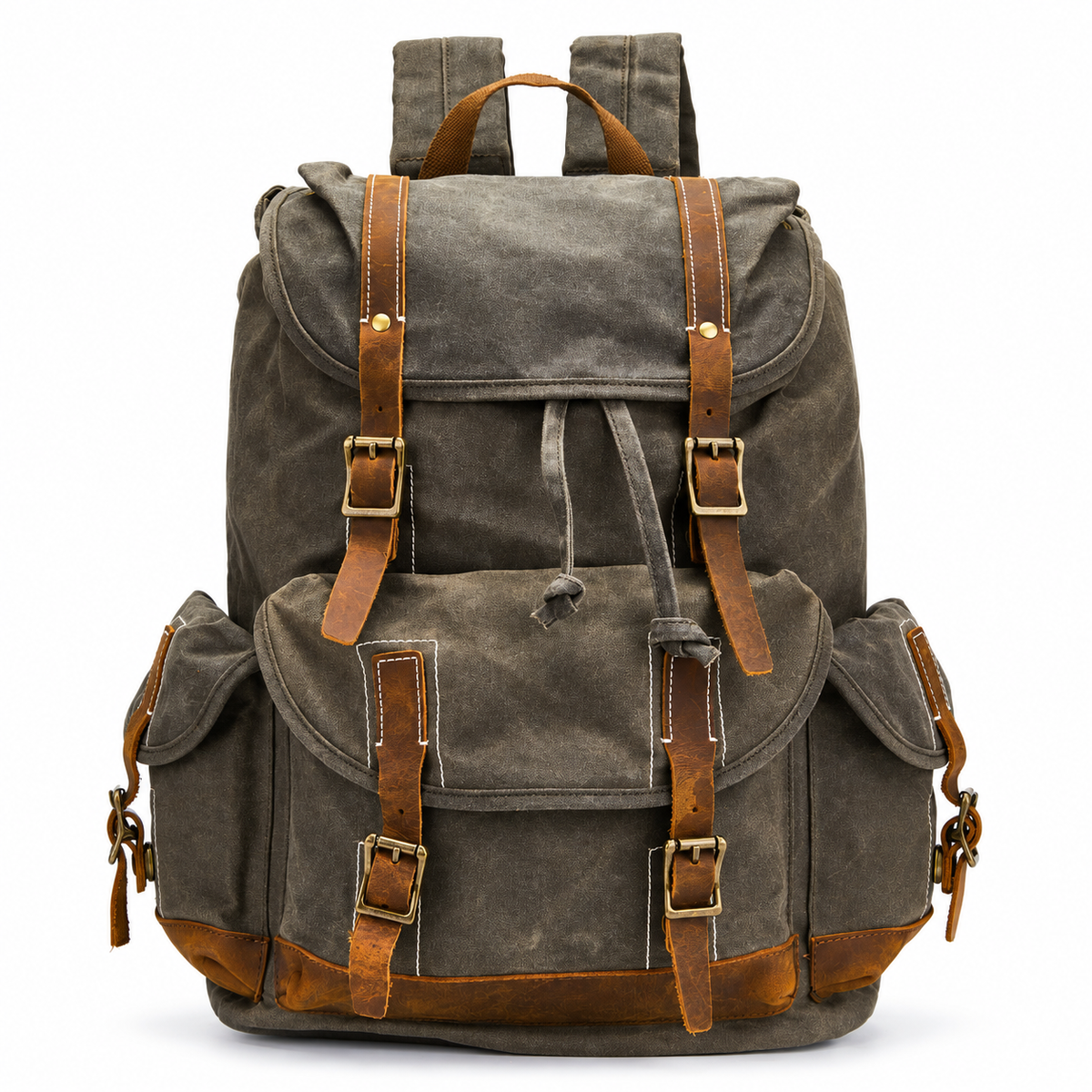 Cognac | Ranger 14L cognac waxed canvas laptop backpack