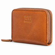 Yellow | Camden compact leather wallet angled front view