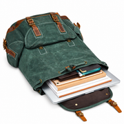 Forest green | Ranger rucksack packed with books and essentials