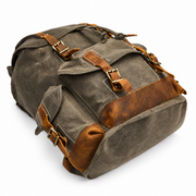 Cognac | Ranger cognac waxed canvas backpack top view